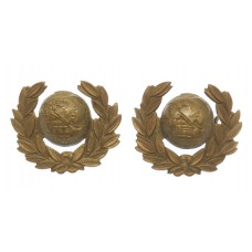 Pair of Royal Marines Brass Collar Badges