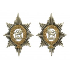 Pair of Worcestershire Regiment Officer's Silver Plated Collar Badge