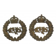 Pair of 2nd Dragoon Guards (Queen's Bays) Collar Badges - King's Crown