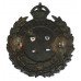 Sheffield City Police Black Wreath Cap Badge - King's Crown