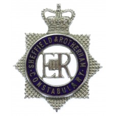 Sheffield & Rotherham Constabulary Senior Officer's Enamelled Cap Badge - Queen's Crown