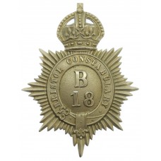 Bristol Constabulary White Metal Helmet Plate - King's Crown (B18)