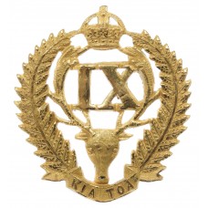 New Zealand 9th (Wellington East Coast Rifles) Regiment Officer's Cap Badge - King's Crown