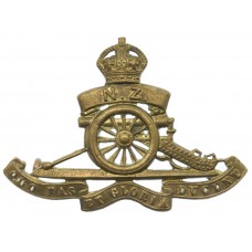 Royal New Zealand Artillery Cap Badge - King's Crown