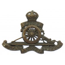 Royal Artillery Officer's Service Dress Cap Badge - King's Crown