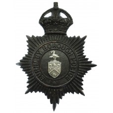 Burnley Borough Police Night Helmet Plate - King's Crown