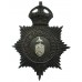 Burnley Borough Police Night Helmet Plate - King's Crown