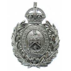 Burnley Borough Police Small Wreath Helmet Plate - King's Crown