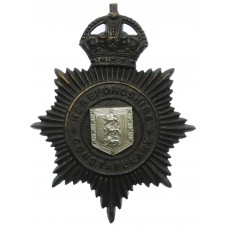 Herefordshire Constabulary Black Helmet Plate - King's Crown