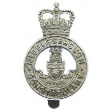 Middlesbrough Borough Police Cap Badge - Queen's Crown