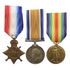 WW1 1914-15 Star Medal Trio - Pte. W.G. Arscott, 10th Bn. Devonshire Regiment - K.I.A. 29/01/18