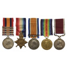 QSA (4 Clasps), 1914-15 Star, British War Medal, Victory Medal and Army LS&GC Medal Group of Five - Sergeant Major J. Croxon, 3rd Hussars / 18th Hussars