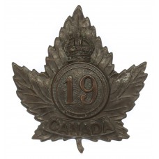 Canadian 19th (Toronto, Ontario) Infantry Battalion WW1 C.E.F. Cap Badge