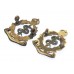 Pair of Royal Army Medical Corps (R.A.M.C.) Officer's Silvered & Gilt Collar Badges - King's Crown