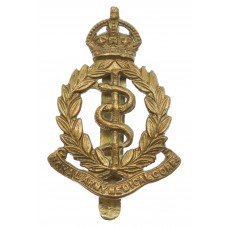 Royal Army Medical Corps (R.A.M.C.) Brass Cap Badge - King's Crown