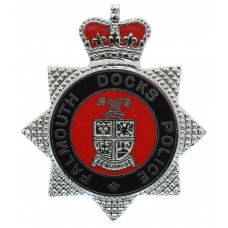 Falmouth Docks Police Enamelled Cap Badge - Queen's Crown