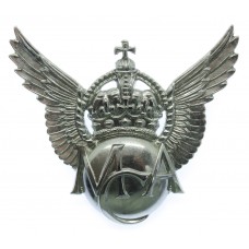Ministry of Civil Aviation Constabulary Chrome Winged Cap Badge - King's Crown