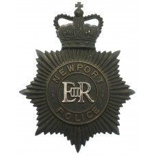 Newport Police Black Helmet Plate - Queen's Crown
