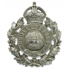 Dudley Borough Police Chrome Wreath Helmet Plate - King's Crown