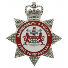 Hammersmith & Fulham Parks Constabulary Enamelled Cap Badge - Queen's Crown