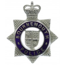Bournemouth Borough Police Senior Officer's Enamelled Cap Badge - Queen's Crown