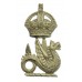 Leicester City Police White Metal Cap Badge - King's Crown