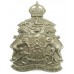 Leicester City Police White Metal Helmet Plate - King's Crown
