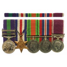General Service Medal (2 Clasps - Palestine, Cyprus), WW2 and Long Service & Good Conduct Medal Group of Five - Quartermaster J. Harrowing, Royal Berkshire Regiment and Wiltshire Regiment