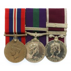 WW2 War Medal, General Service Medal (Clasp - Cyprus) and Army Long Service & Good Conduct Medal (with Second Award Clasp) Group of Three - Company Sergeant Major G.C. Lyons, Lancashire Fusiliers & Royal Regiment of Fusiliers