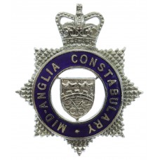 Mid-Anglia Constabulary Senior Officer's Enamelled Cap Badge - Queen's Crown