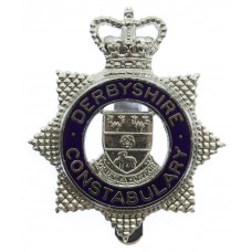 Derbyshire Constabulary Enamelled Star Cap Badge - Queen's Crown