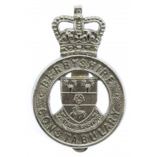 Derbyshire Constabulary Cap Badge - Queen's Crown