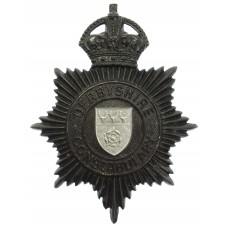 Derbyshire Constabulary Black Hemet Plate - King's Crown
