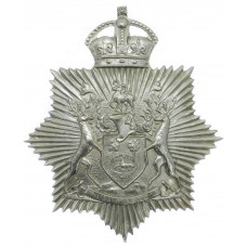 Derby Borough Police Star Helmet Plate - King's Crown