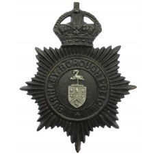 Burnley Borough Police Night Helmet Plate - King's Crown