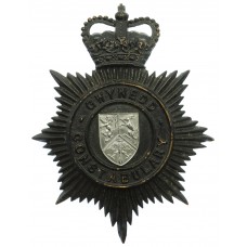 Gwynedd Constabulary Night Helmet Plate - Queen's Crown