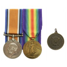 WW1 British War & Victory Medal Pair with Royal Life Saving Society Medal - Cpl. H. Boulby, 2/5th Bn. King's Own Yorkshire Light Infantry - Wounded