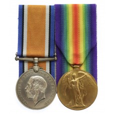 WW1 British War & Victory Medal Pair - Pte. E. Beers, 23rd Bn. Northumberland Fusiliers & 5th Bn. King's Own Yorkshire Light Infantry - K.I.A. 2/9/18