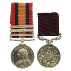 Queen's South Africa Medal (3 Clasps - Defence of Ladysmith, Transvaal, Laing's Nek) and Army Long Service & Good Conduct Medal Pair - Sergeant Major W.J. Gibbs, 2nd King's Royal Rifle Corps