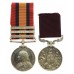 Queen's South Africa Medal (3 Clasps - Defence of Ladysmith, Transvaal, Laing's Nek) and Army Long Service & Good Conduct Medal Pair - Sergeant Major W.J. Gibbs, 2nd King's Royal Rifle Corps