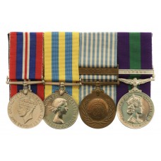 WW2 War Medal, Queen's Korea, UN Korea and GSM (Clasp - Cyprus) Medal Group of Four - Sgt. J. Parren, Royal Leicestershire Regiment - Wounded 'whilst on patrol in the Orange Grove' and Awarded C-in-C for Cyprus