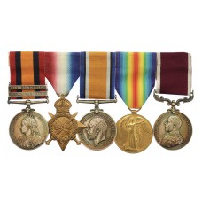 QSA (2 Clasps), 1914-15 Star, British War, Victory and LS&GC Medal Group of Five - Captain (Quartermaster) R.H. Paul, King's Royal Rifle Corps