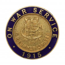 WW1 G.R. Turner Limited 1915 On War Service Enamelled Lapel Badge