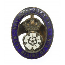 WW1 National Reserve West Riding of York Enamelled Lapel Badge
