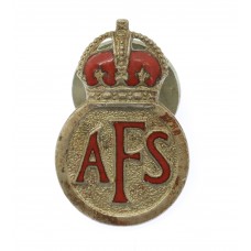Auxiliary Fire Service (A.F.S.) Lapel Badge - King's Crown