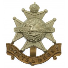 Notts & Derby Regiment (Sherwood Foresters) Cap Badge - King's Crown