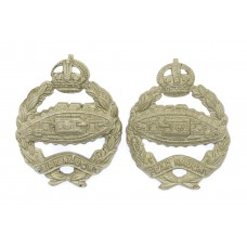 Pair of Royal Tank Regiment Collar Badges - King's Crown