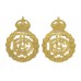 Pair of Army Dental Corps (A.D.C.) Officer's Dress Gilt Collar Badges - King's Crown