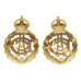 Pair of Army Dental Corps (A.D.C.) Officer's Dress Gilt Collar Badges - King's Crown