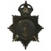 Durham County Constabulary Black Helmet Plate - King's Crown